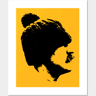 Man with mustache silhouette Posters and Art